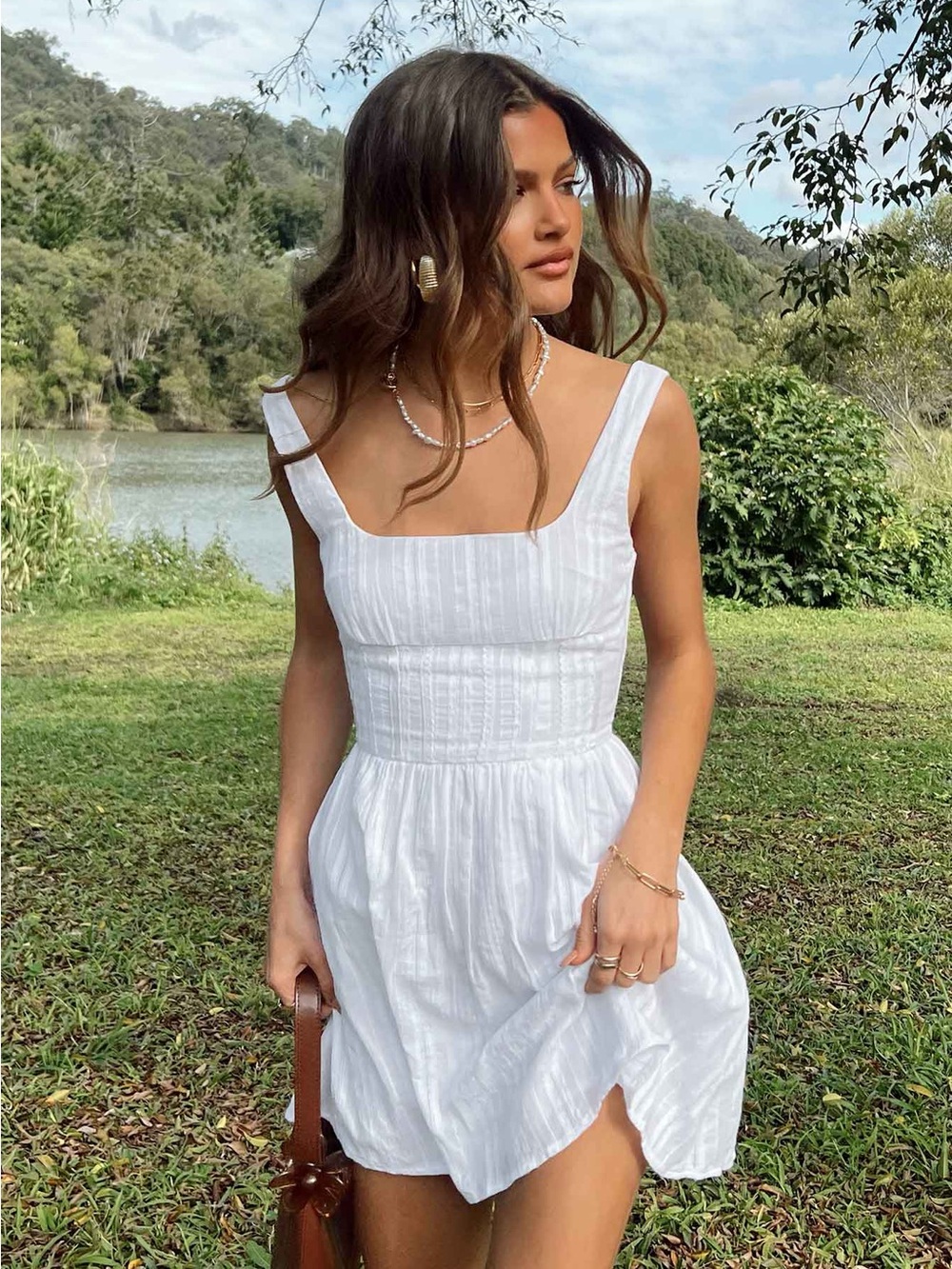Princess Polly White Square-Neck Mini Sundress - Picture 1 of 4